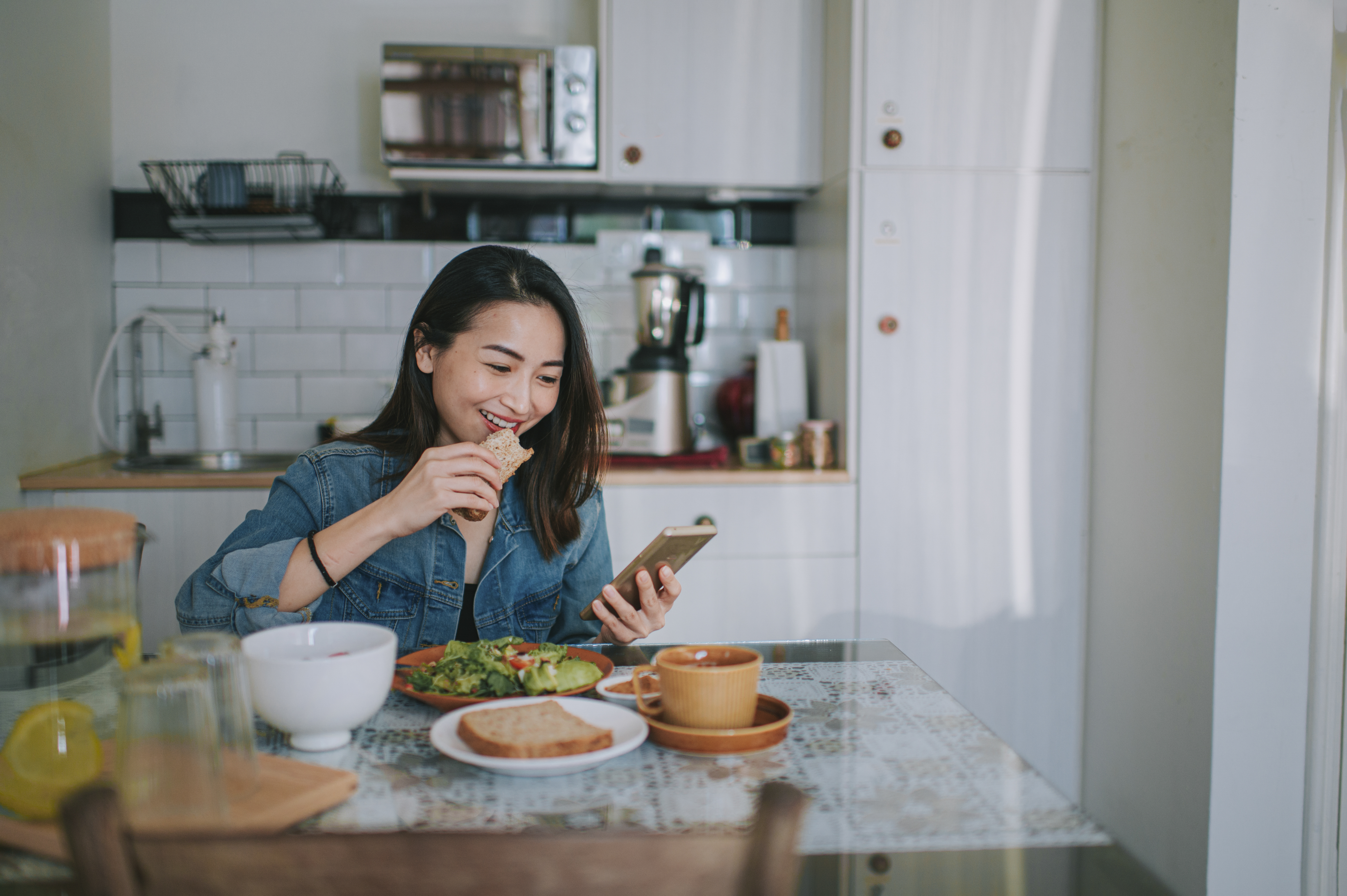 A girl having a healthy tooth enamel