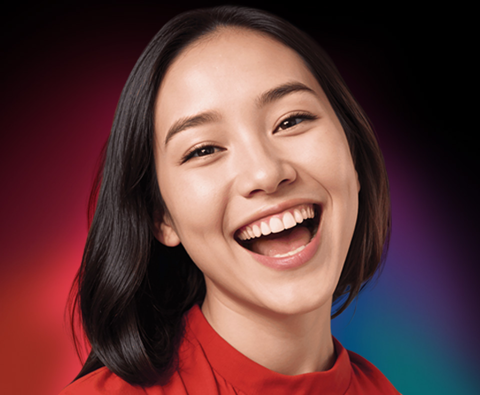 Beautiful women smiling with their white teeth